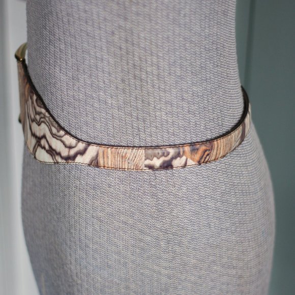 ALEXANDER MCQUEEN Wood Grain Wishbone Belt main image 5